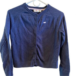 VINEYARD VINES EUC GIRLS BLUE SWEATER CARDIGAN TOP SIZE L 14